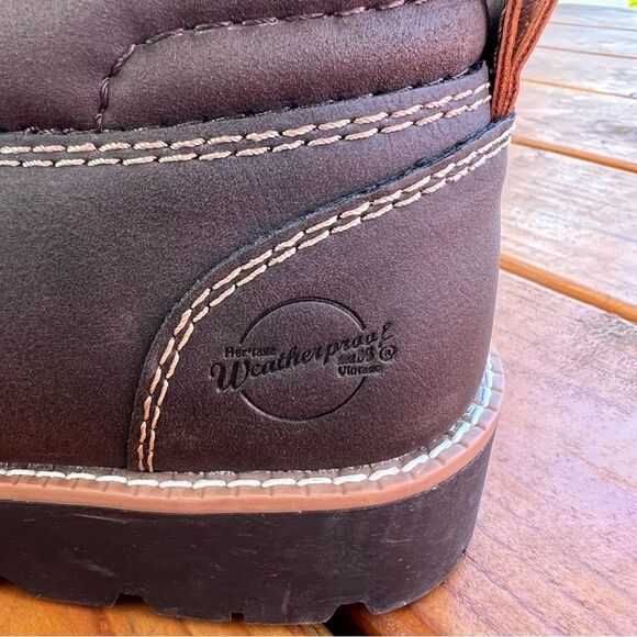 Weatherproof Vintage Men's Faux Leather Hiking Chukka Boots Chester Brown sz 10 - Picture 3 of 10